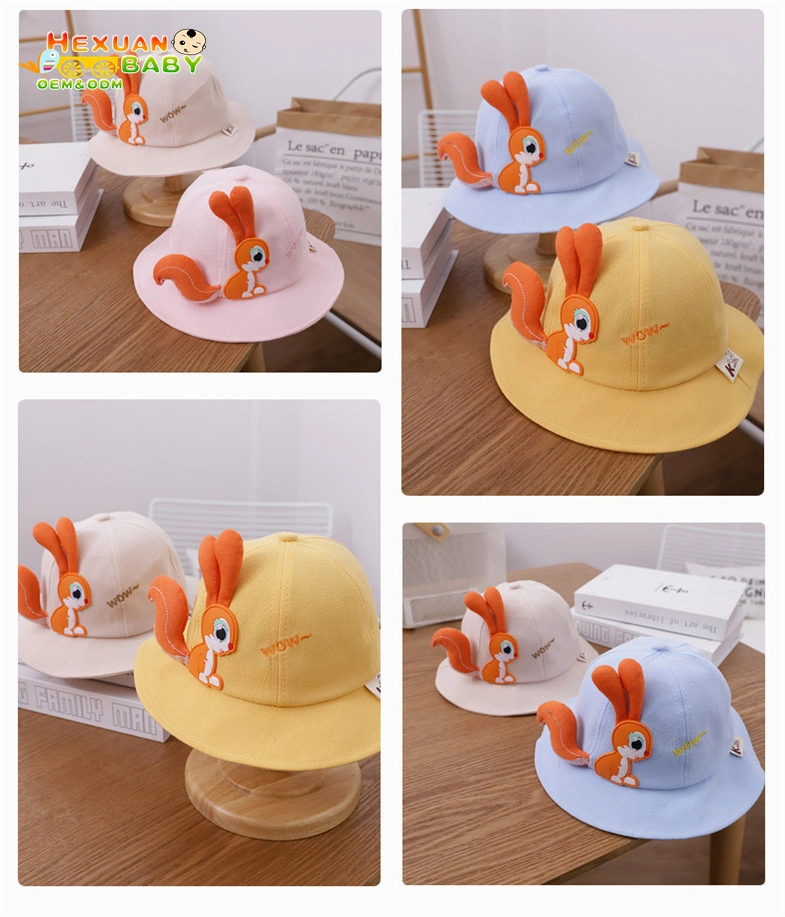 Wholesale 2021 Fashion Custom Cotton Baby Boy Bucket Hat Beach Bucket Hat Kids Fishing Hats with Cartoon Design