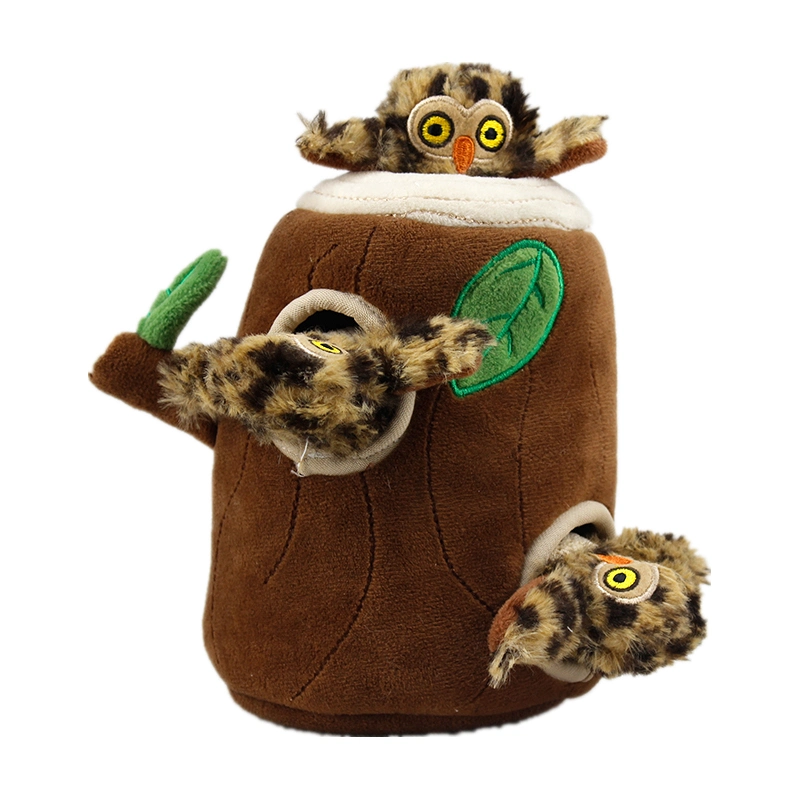 Wholesale Realistic High-Pile Stuffed Animal Owl Pet Dog Cat Toy Squeaker Owlet Plush Pet Toy