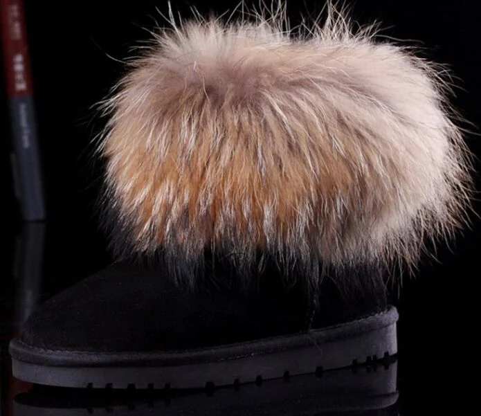 MID Calf Sheepskin Fur Women Snow Boos Winter Warm Boots