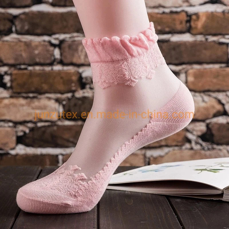 Comfortable Fashion Sexy Lace Women Thin Short Socks Pink Soft Low Cut Ankle Socks Short Summer Socks Women