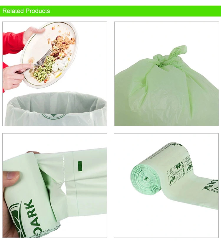 Wholesale Kitchen Garden Home Unscented Leak Proof 100% Compostable Trash Bags Biodegradable Garbage Bags