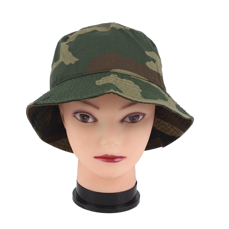 Wholesale Cotton Camouflage Bucket Hat Printing Logo Fisherman Hat