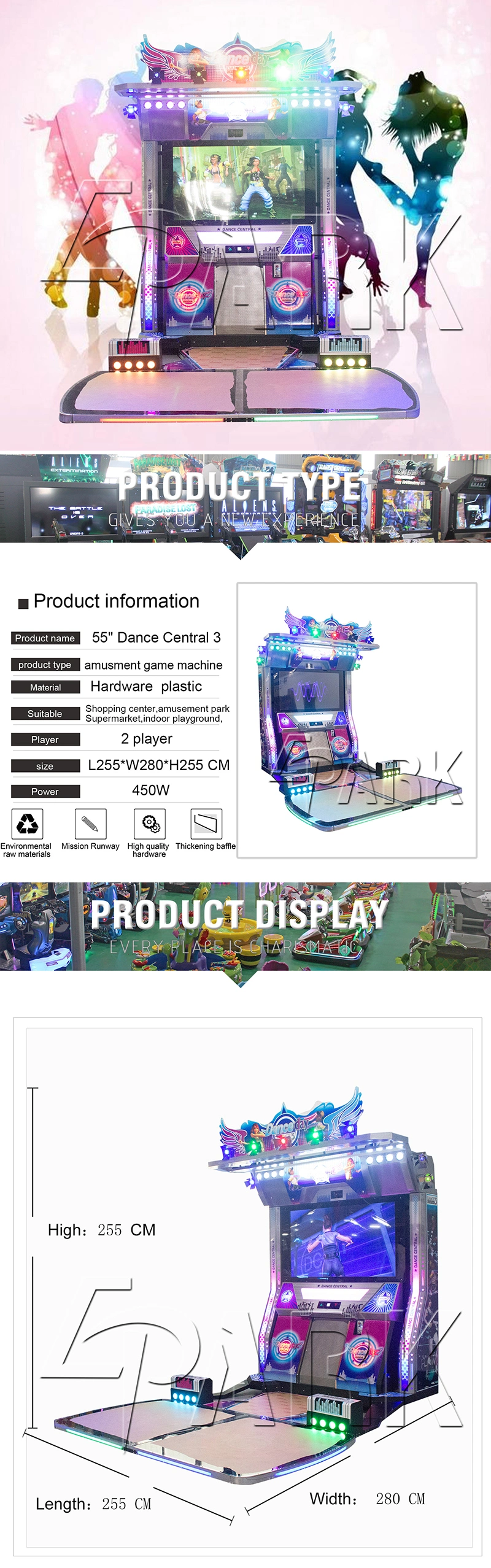 55 Inch LED Push Coin Game Dance Dance Revolution Arcade Machine/Dancing Video Arcade Game Machine for Sale