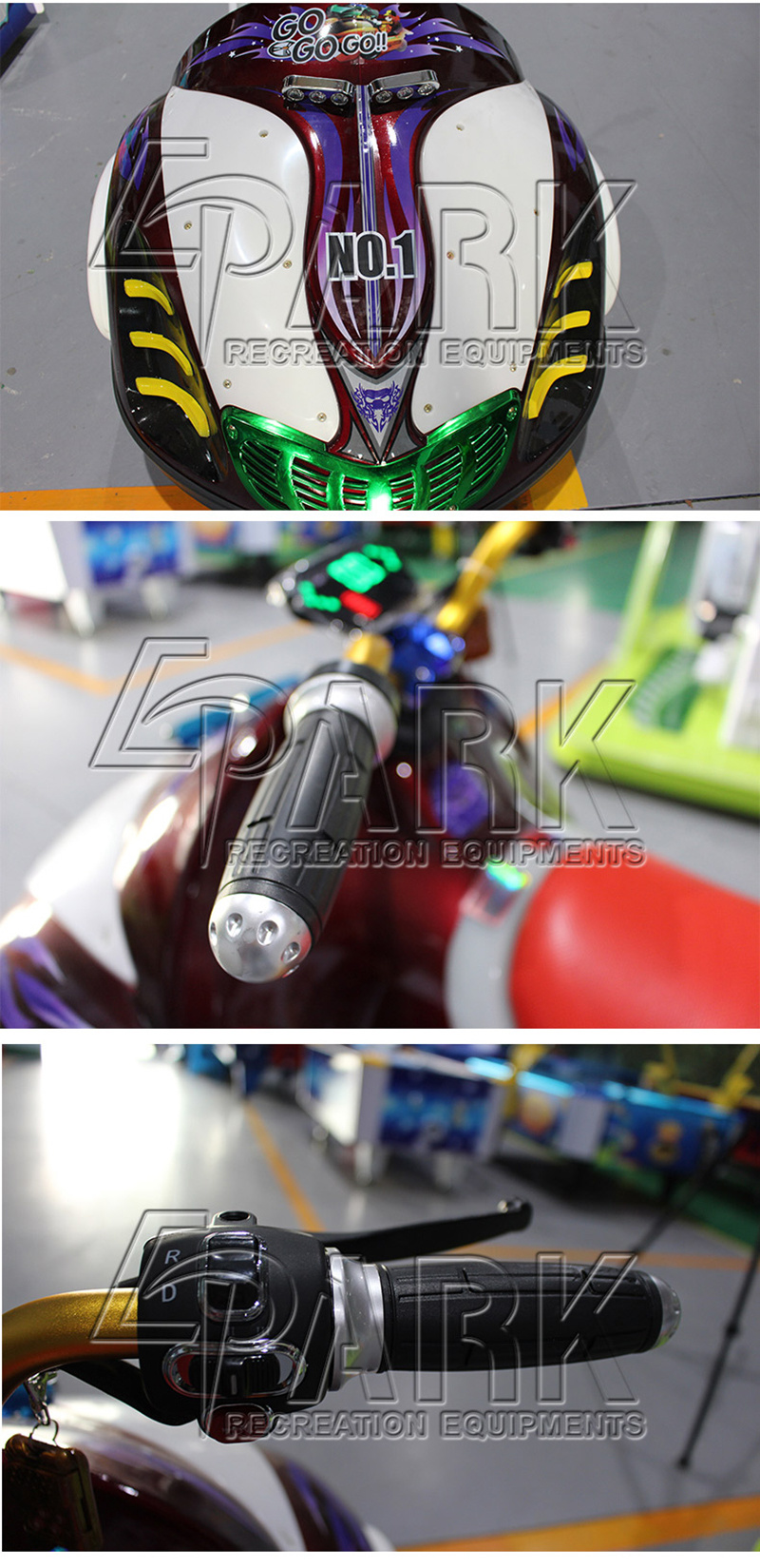 Cool Lighting Design Electronic Car Motor Kiddy Ride Game Machine