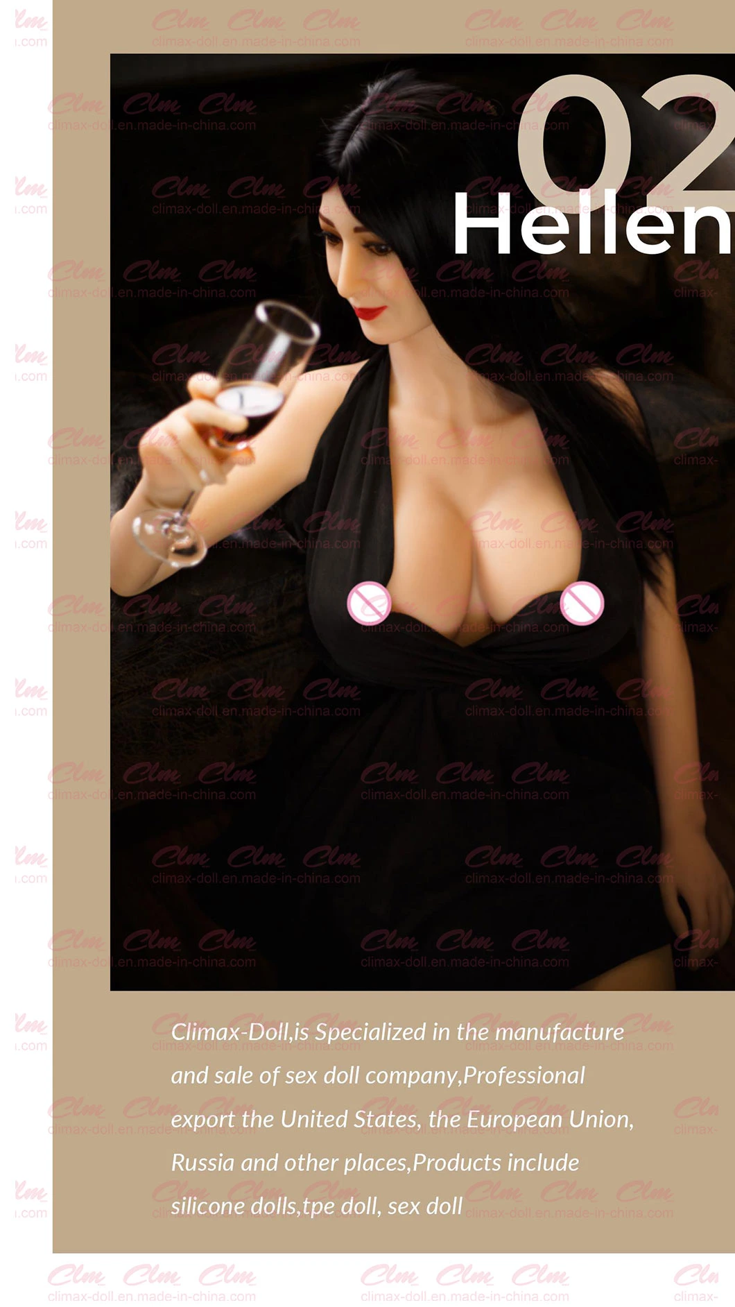 Clm (Climax Doll) 160cm Silicone Sex Dolls Big Breast Janpanse Real Love Doll Sex Toy