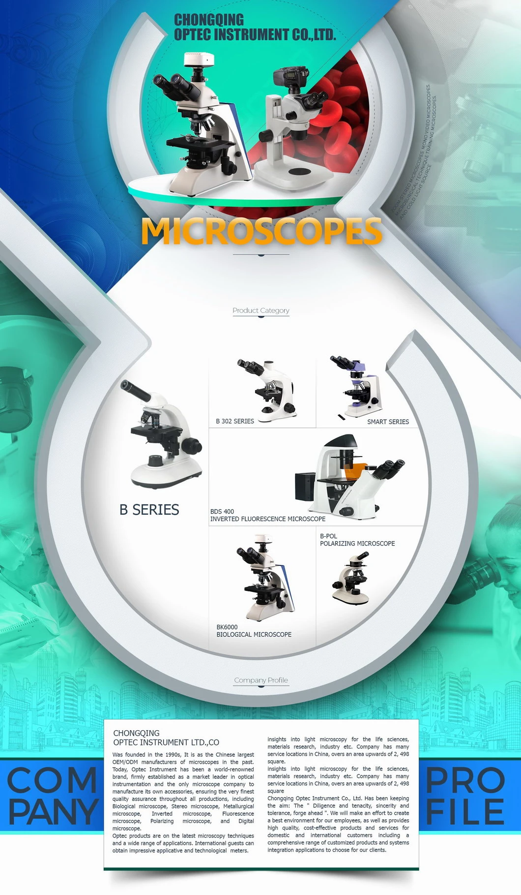 Trinocular Zoom Microscope for Zoom Lens Medical Instrument