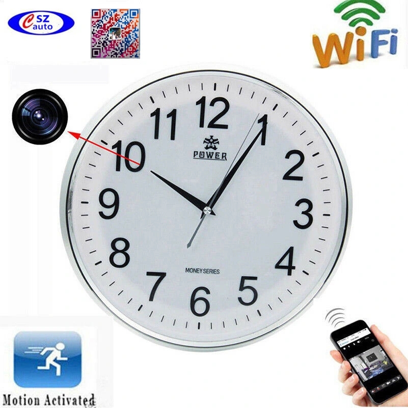 WiFi Mini Wall Clock WiFi Remote Control HD 1080P DVR Surveillance IP Camera (Wc005hr)