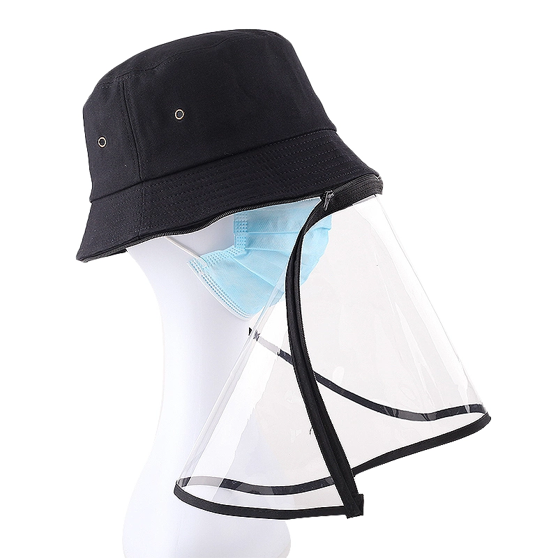 Transparent Face Cover Hat Cover Face Protective Bucket Hat with Detachable TPU