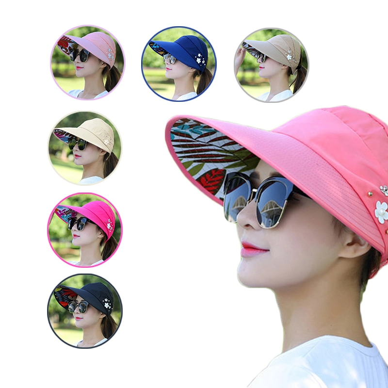 Womens Foldable Summer Straw Hat Wide Brim Sun Beach Hat