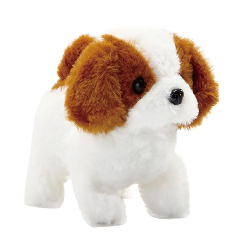 Plush Saint Bernard Electronic Interactive Toy Walking, Barking, Wagging Tail, Stretching Puppy Dog