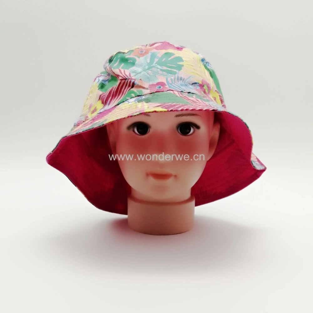 Full Color Print Kids Cotton Bucket Hat with Short Brim