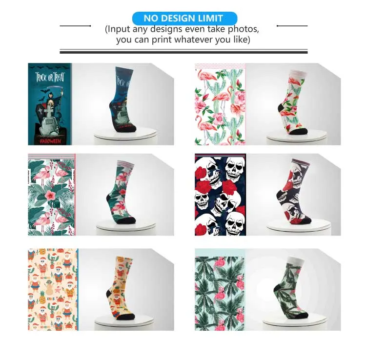 Mens Novelty Digital Printing Funky Patterned Crew Christmas Socks