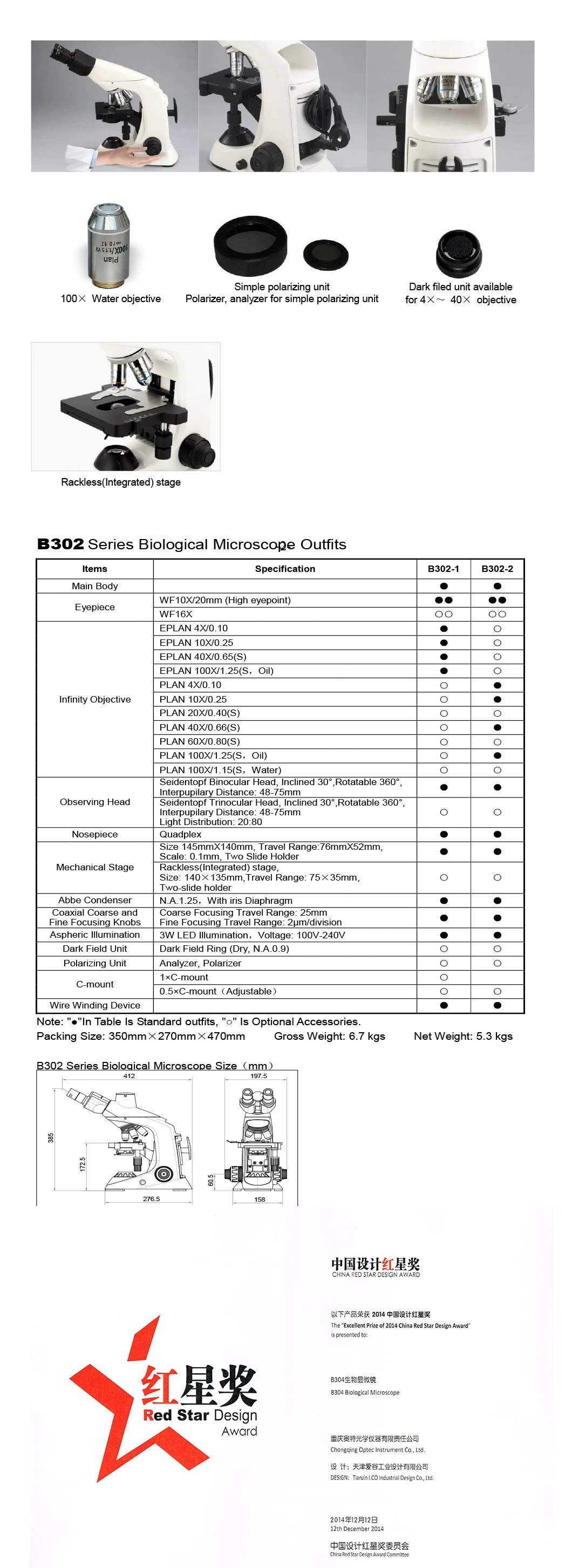Made in China Biological Microscope for Biological Microscopic Instrument