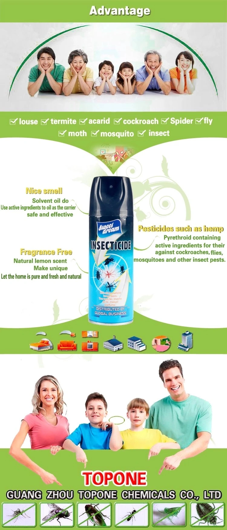 Insecticide Spray Spray Insecticide Spray Anti-Mosquito Repellent Insecticide Aerosol Mosquito Spray