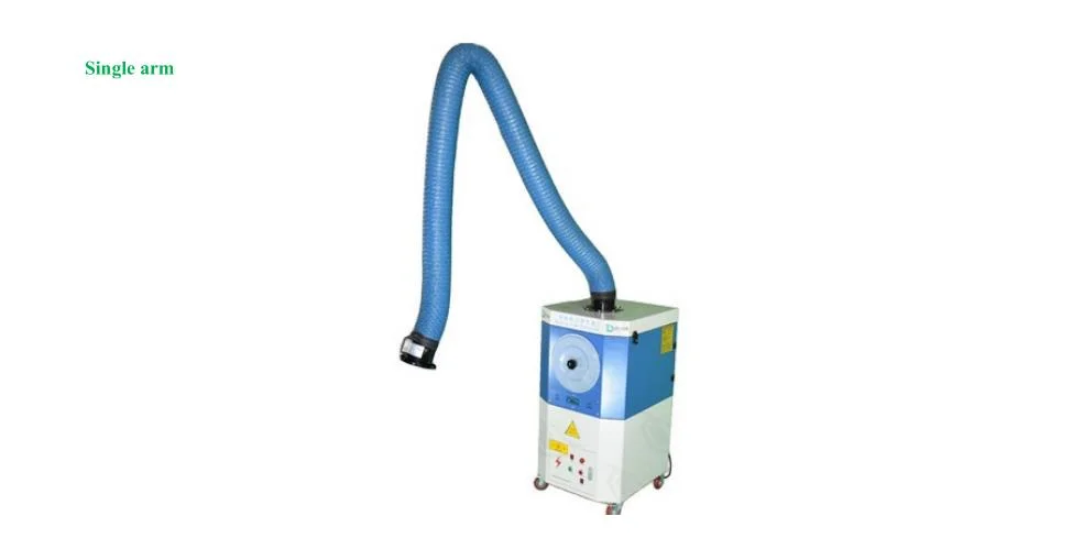 Industrial Fume Extractor with Two Suction Arms