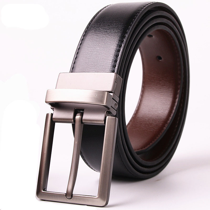 Beltox Fine Men's Dress Buckle Leather Reversible 1.25" Wide Rotated Belt Gift