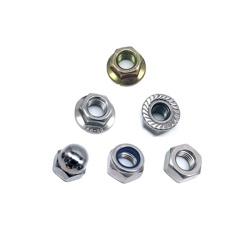 Yellow Zinc Plated Hex Flange Head Nuts DIN6923 / Flange Nuts