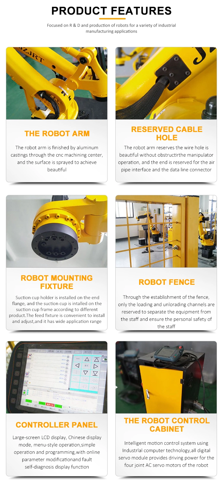 Hot Sale Industrial Robot Manipulator 6 Dof Palletizing Robot Arm for Loading and Unloading