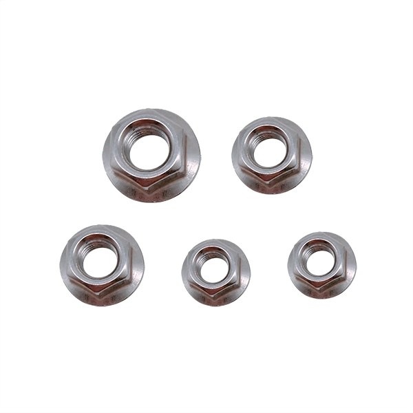 Stock Stainless Steel Serrated Hexagon Flange Nut DIN6923