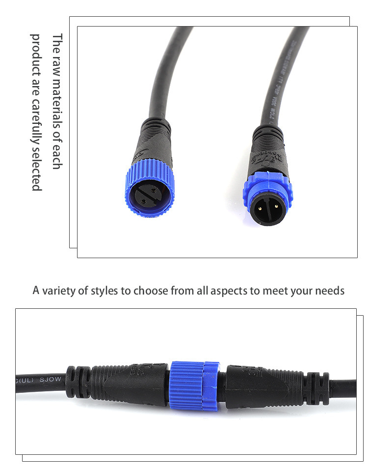 Per Your Requirement Blue Nut Nylon 2-8 Pin M15 IP67/IP68 Waterproof Connectors