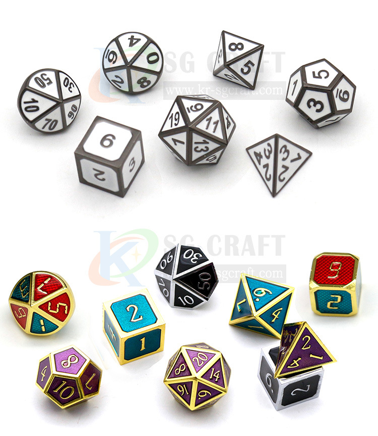 Cheap Creative Metal Dice Iron Man Dice Luminous Metal Dice Set Glowing Dice Dnd Dice Sets