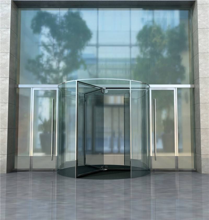 3 Wing or 4 Wing Automatic Revolving Door Aluminum Glass Rotary Door