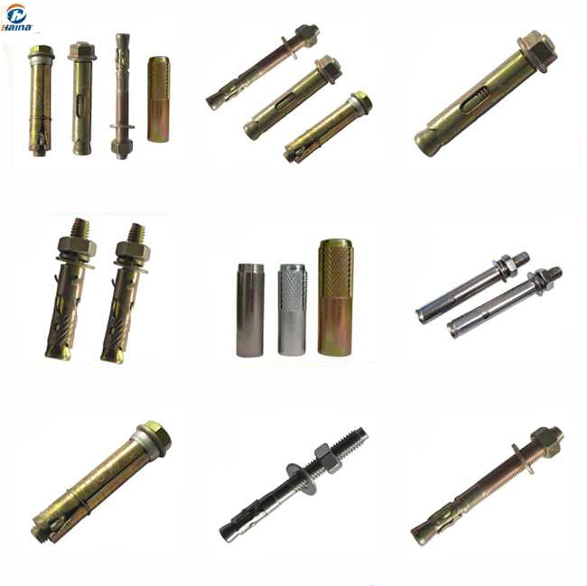 Color Zinc Plated Wedge Bolts/Anchors with Nuts and Washers