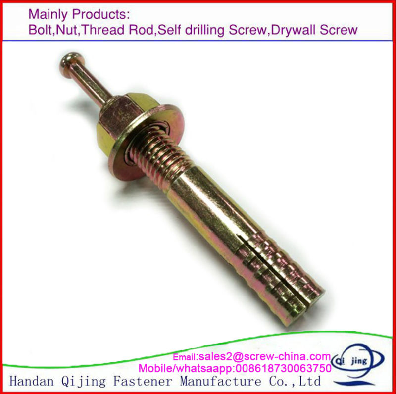 Metal Hit Anchor/Strike Anchor/Hammer Drive Anchor with Spinning Washer Nut, Zinc Plated