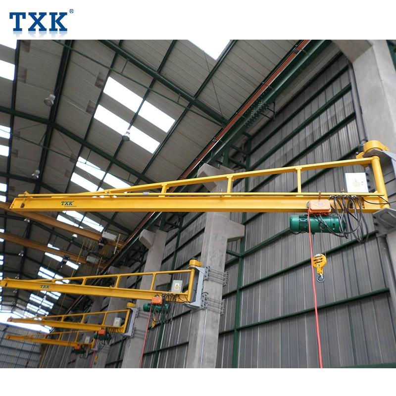 500kg 1ton 90 Degree Electric Rotation Wall Wall Mounted Jib Crane with Wire Rope Hoist