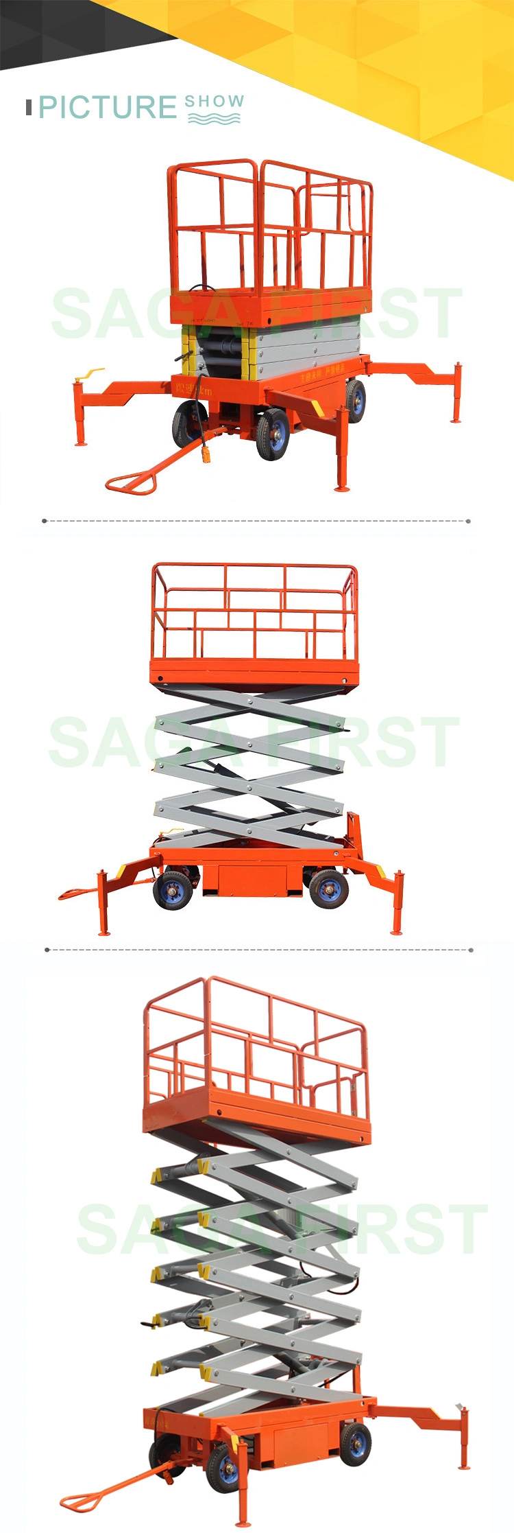Mini Building Material Lifting Machine Mobile Scissor Lift Hydraulic Lift Tables
