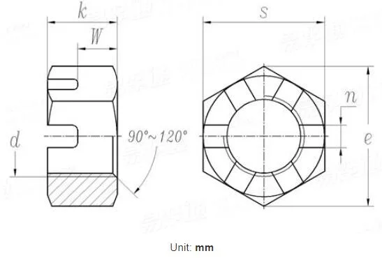 High Quality Zinc Plated Slotted Nut Castle Nut Cap Nut Castellated Nut