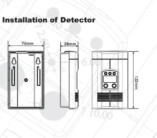 Kitchen Cooking Portable Wall Mounted Gas Sensor Detector with Manipulator