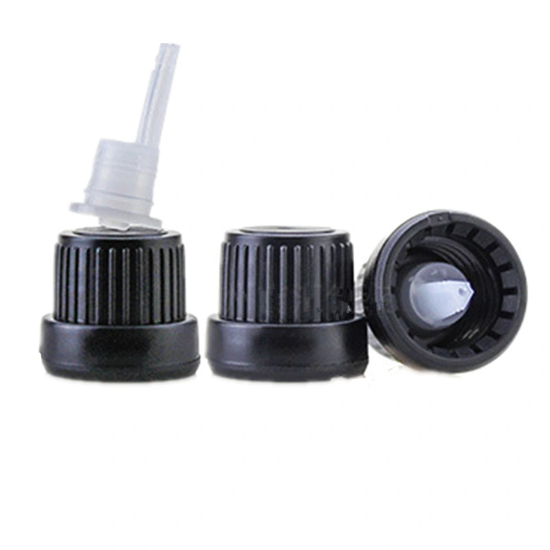 18mm Plastic Black Screw Essential Oil Dropper Cap Lid for Euro Glass Bottle