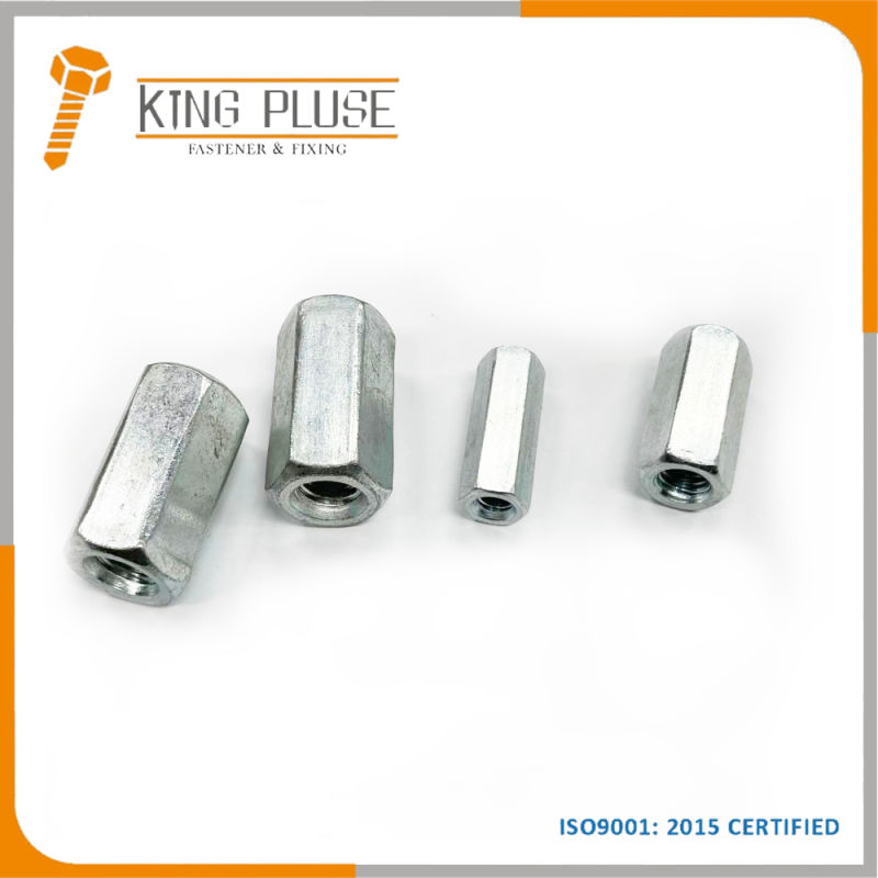 DIN6334 Long Round Hex Coupling Nut Carbon Steel Zinc Plated