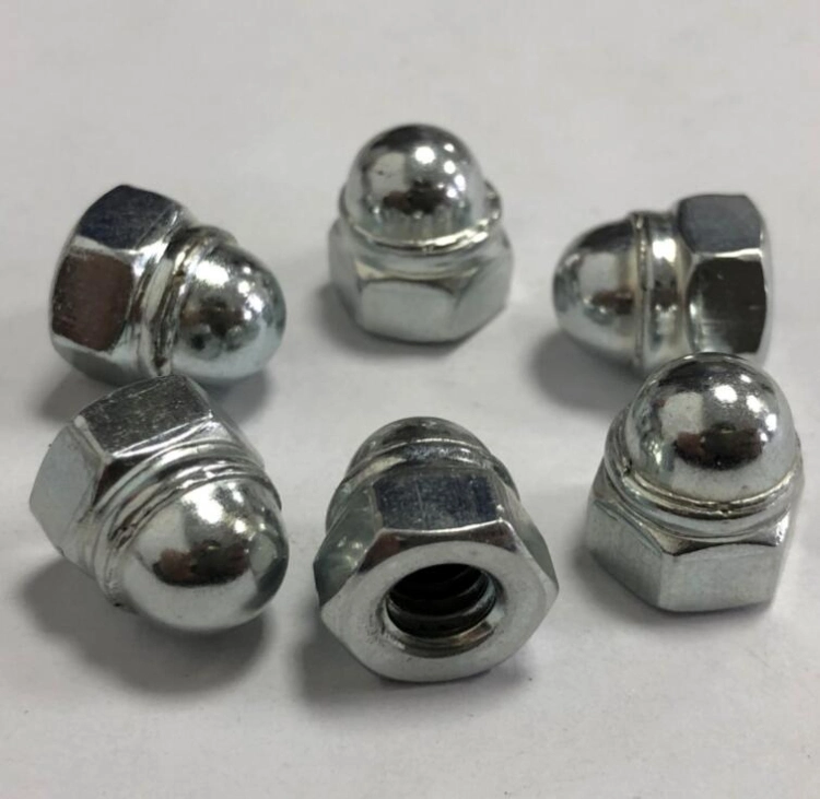 Carbon Steel Hex Acorn Nuts Assembling Type Welding Type Insert Zinc Plated