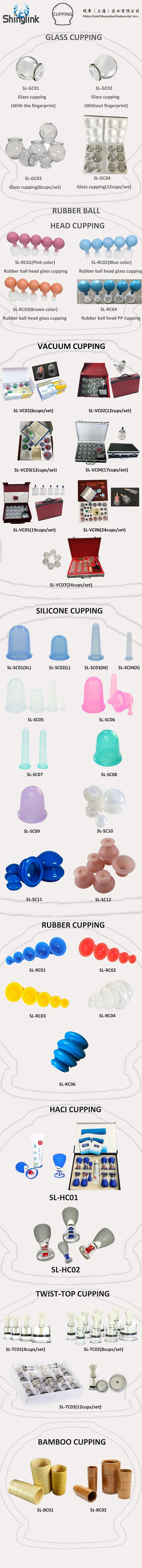 Body Massage Silicone and Glass Vacuum Cupping Cups