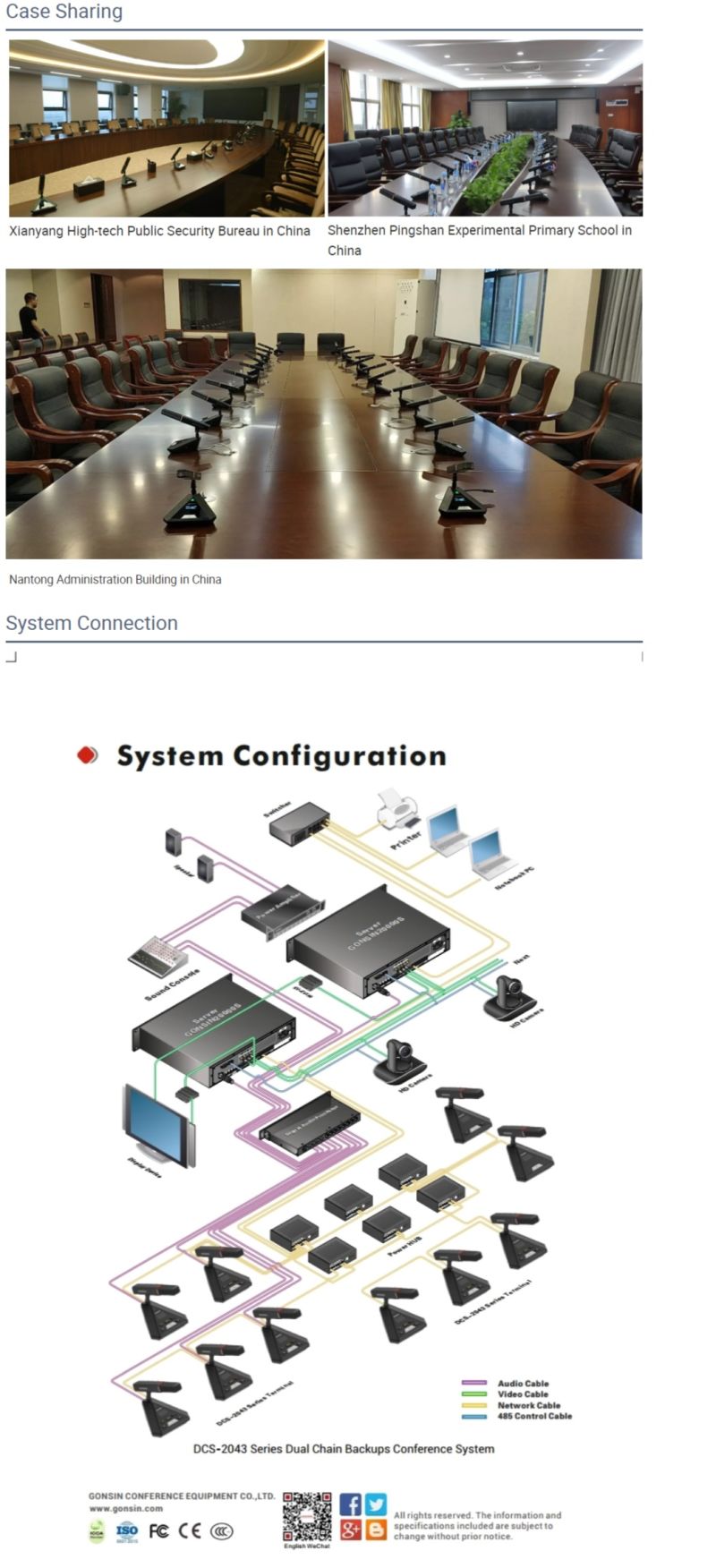 Wired Conference Microphone with Discussion Voting Simultaneous Interpretation