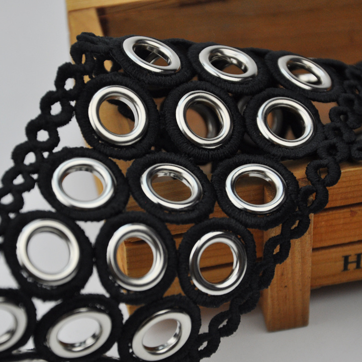Fashion Lace Trimming with Eyelet Decorative Eyelet Tape