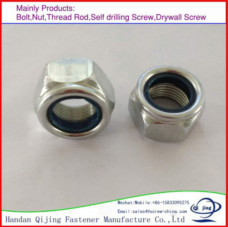 DIN985 DIN982 Nylon Lock Nut Carbon Steel White Zinc Plated Yellow Color Made in China