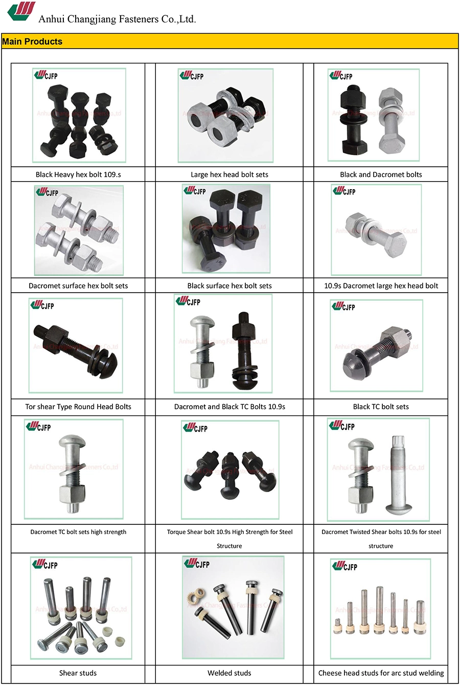 Tor-Shear Type High Strength Bolts for Steel Structure--Tc Bolt Ts Bolt