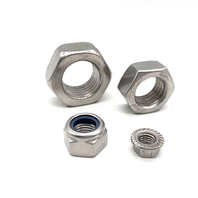 Stainless Steel SS304 SS316 A2 A4 DIN934 DIN985 DIN6923 DIN1587 Hex Flange Nut Nylon Lock Nut Cap Nut Hex Nut in Stock