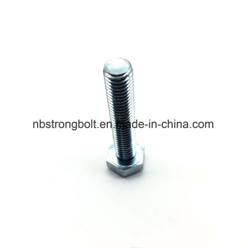 DIN933 Hex Bolt Screw Gr. 8.8 with White Zinc Plated Cr3+ M12X35
