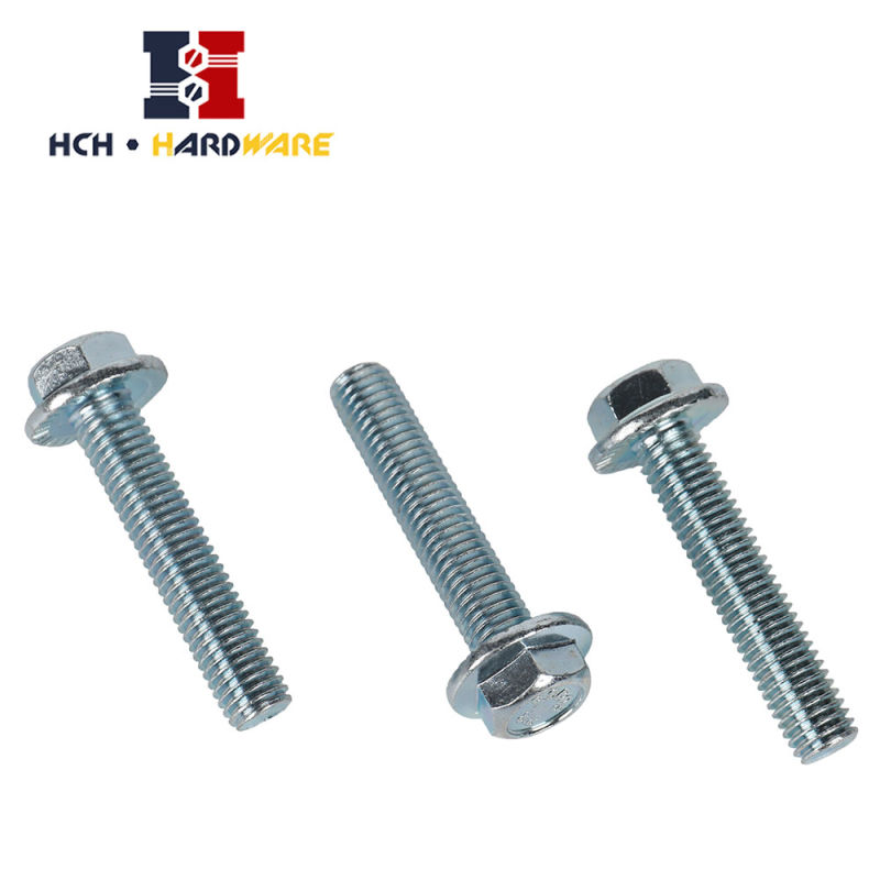 Clear Zinc Fully Threaded Serrated DIN6921 Hex Flange Bolt