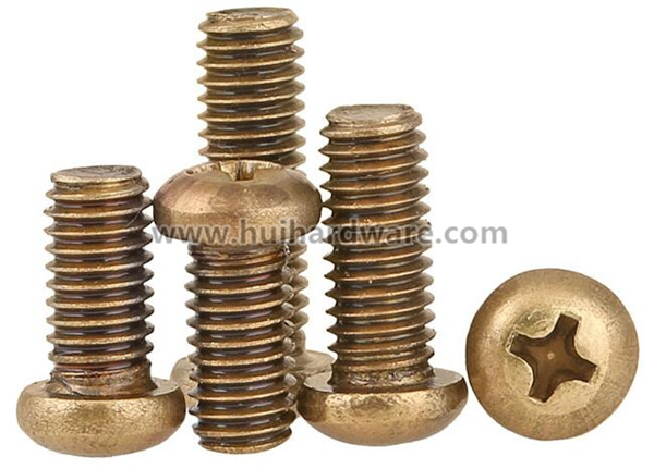 Brass Pan Head Machine Screws / Pan Head Phillips Brass Machine Screws