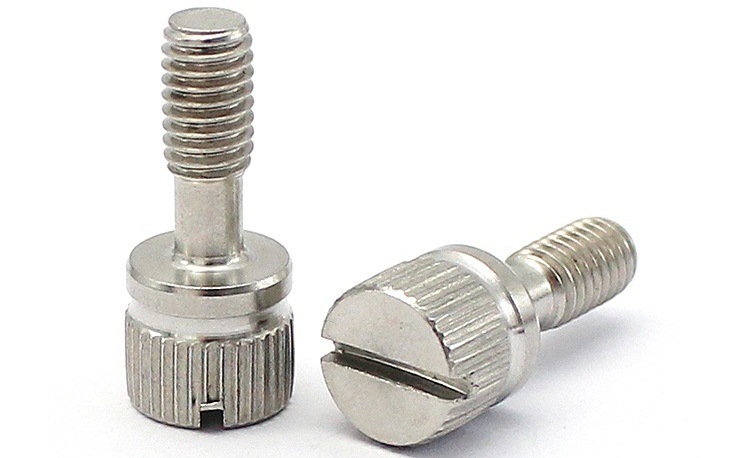 SS304 M6 Slotted Knurled Head with Shoulder Captive Screw