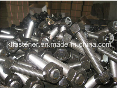 Black B7 Stud Bolts / B7 Threaded Bolt with Two Hex Nuts