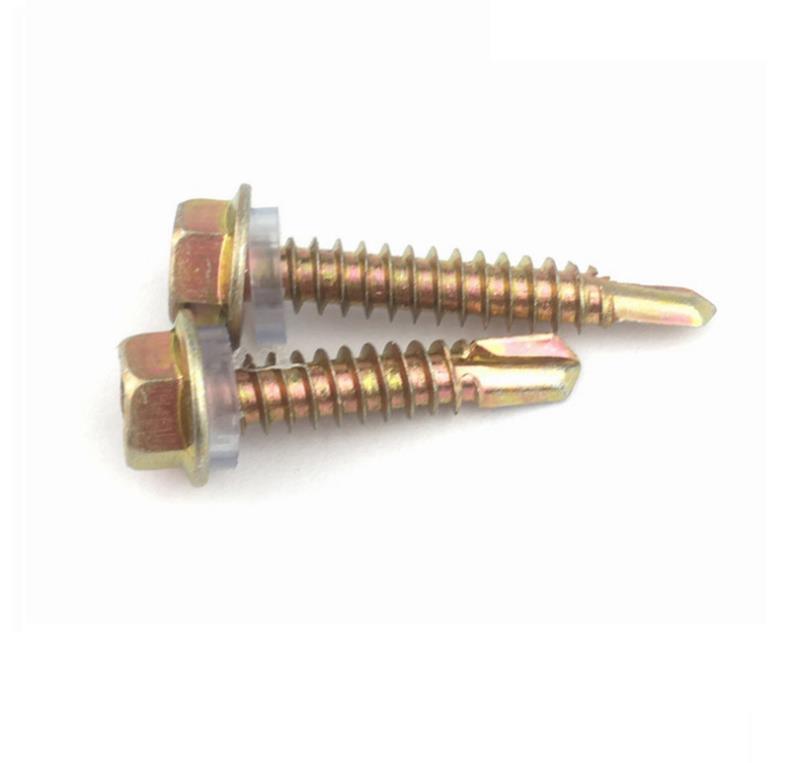 St4.2*13 Color-Zinc Plated Hexagonal Head with Flange Self-Drilling Screws with Washer