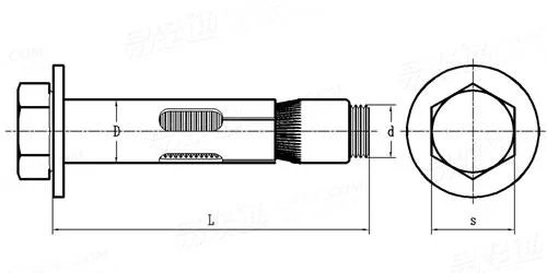 Sleeve Anchor Bolt with Stainless Steel Hex Head Bolt and Nut