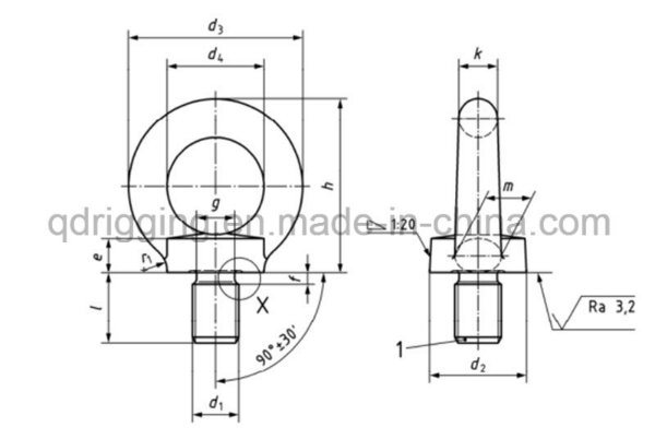 Drop Forged Lifting Eye Bolt, Welded Double Eye Bolt