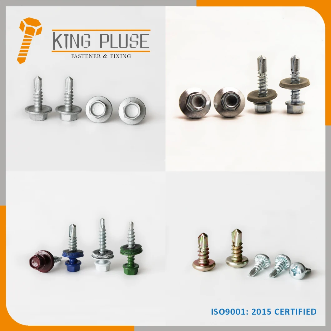 Hex Washer Head Self Drilling Screw, Roofing Screw, Tek Screw with EPDM Washer / Rubber Washer DIN7504K